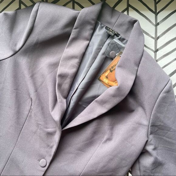 NWT Iman Bell Sleeve Gray Unstructured Blazer - Picture 1 of 4